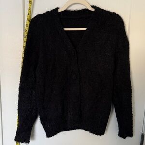 Women's Black Fuzzy Sweater